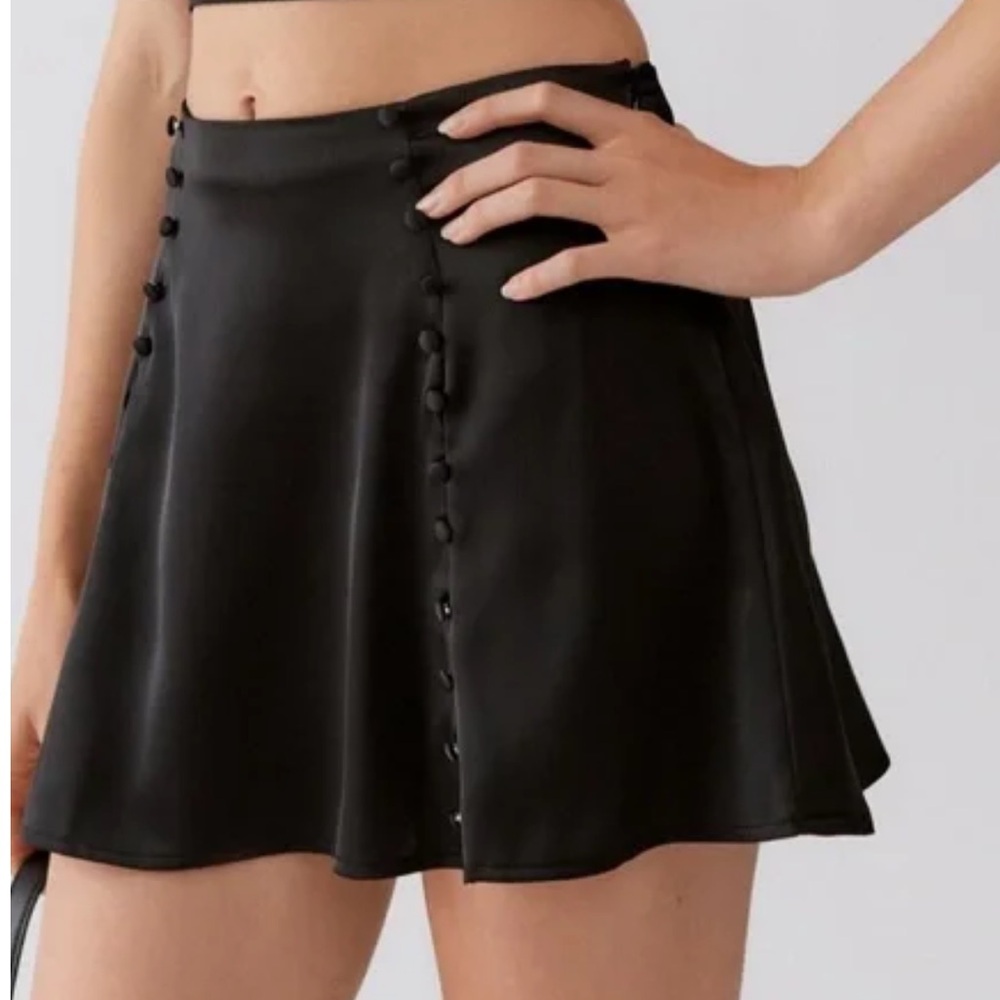 Urban Outfitters Black Mini Skirt with Button Trim